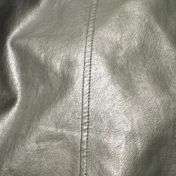 LOFT Women's Olive Leather Jacket - Picture 4 of 4